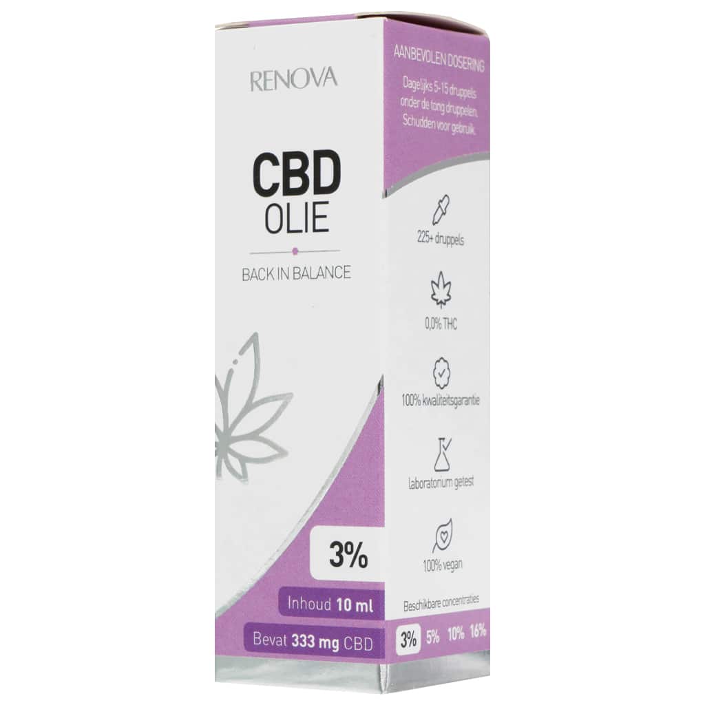 eine schachtel mit cbd-öl, die auf einem tisch steht.