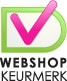 ein Logo für einen Webshop mit einem Häkchen.
