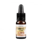 Eine Flasche Renova CBD-Öl 5 % für Hunde (10 ml) auf weißem Hintergrund.