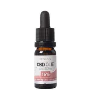 Eine Flasche Renova CBD-Öl 16 % auf weißem Grund.