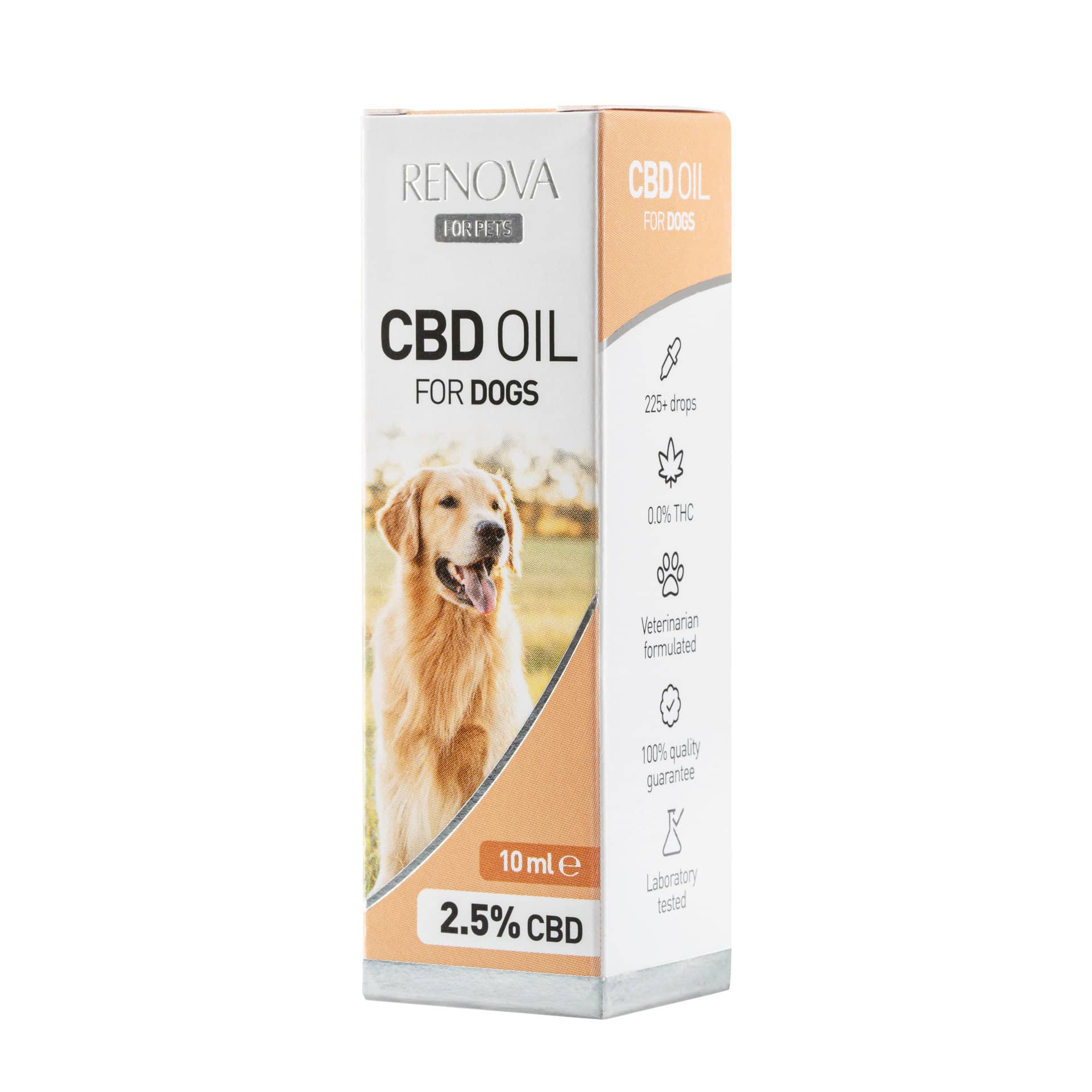 Eine Flasche Renova - CBD-Öl 2,5% für Hunde (10ml) für Hunde.