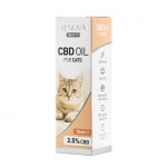 Eine Schachtel Renova - CBD-Öl 2,5 % für Katzen (10 ml) auf weißem Hintergrund.
