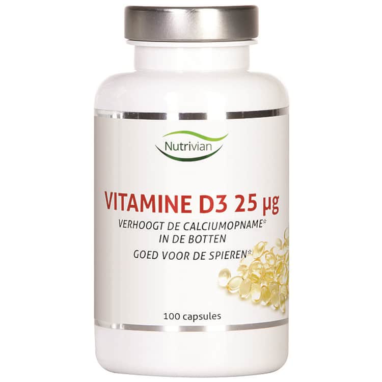 eine Flasche Vitamin D3 25 mg.