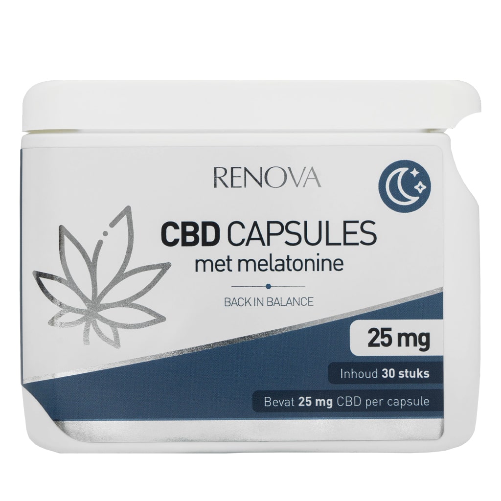 Renova - CBD Öl Kapseln Mit Melatonin 15% (25 mg) Kapseln.