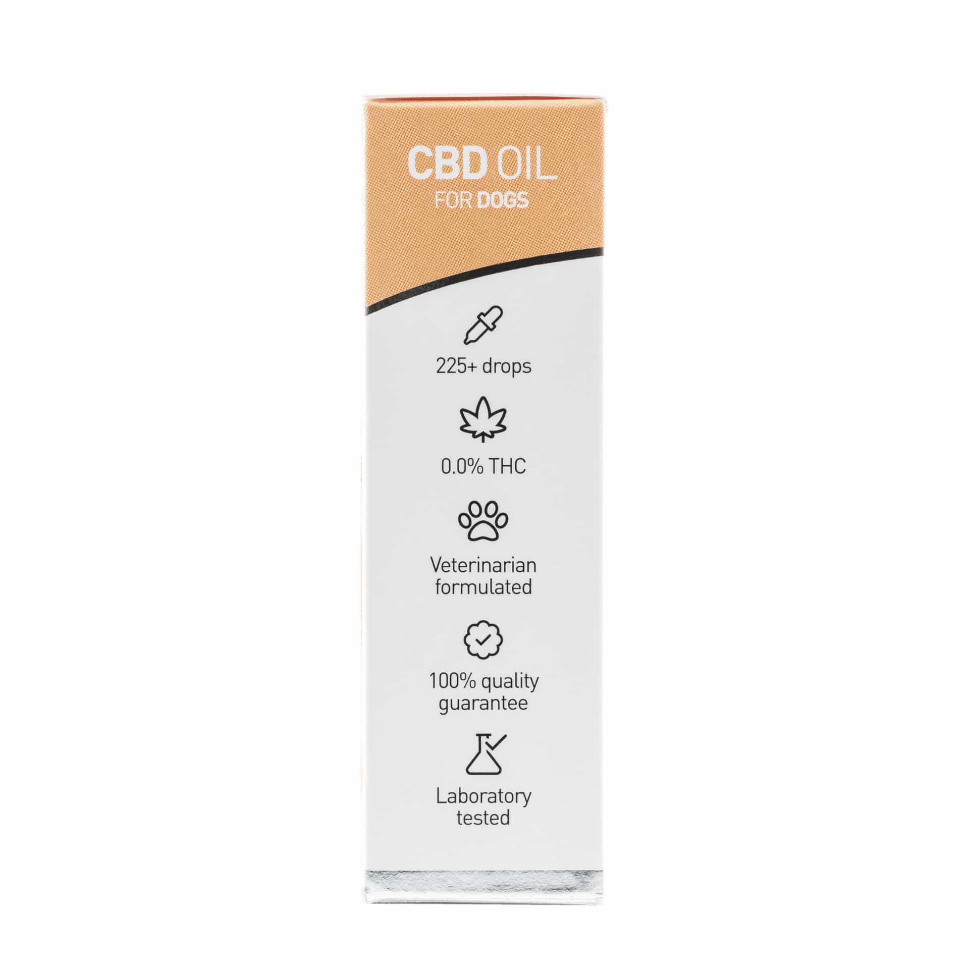 Eine Tube Renova CBD-Öl 2,5 % für Hunde (10 ml) auf weißem Hintergrund.